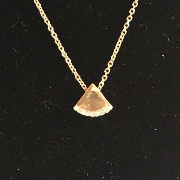 Bundle Sale 3 for $15 | "Icing" Gold Tone Necklace Triangle Pendant - Picture 3 of 9